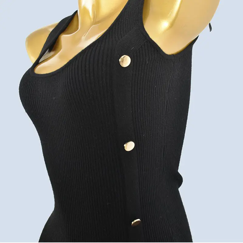 Primavera verão colete de malha dr feminino svel cintura alta fino ajuste interior usar camada base envoltório em torno da saia longa