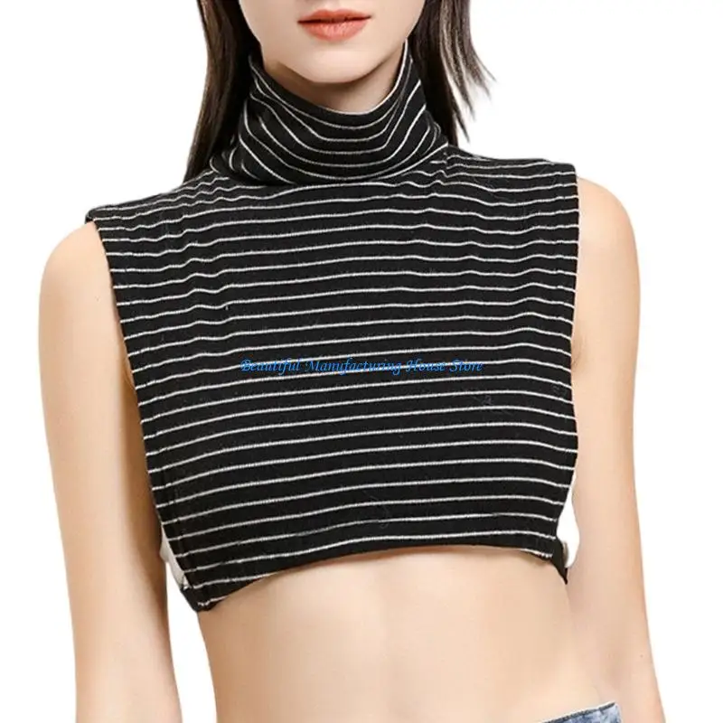 E56A Fashion Striped Detachable Collar Simple Design Korean Styles Decorative Collar