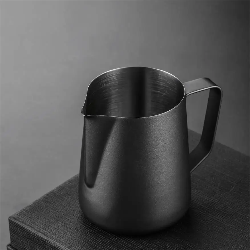 

Barista Recommend 300ml 600ml Black Matte Milk Frothing Pitcher Latte Cappuccino Coffee Tool Pitcher Milk Jug
