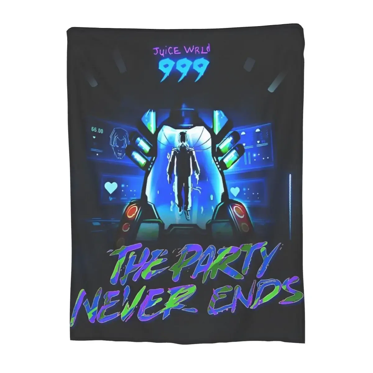 Custom Juice Music Wrld Fuzzy Blankets The Party Never Ends Funny Throw Blanket For Sofa Bedding Lounge 200x150cm