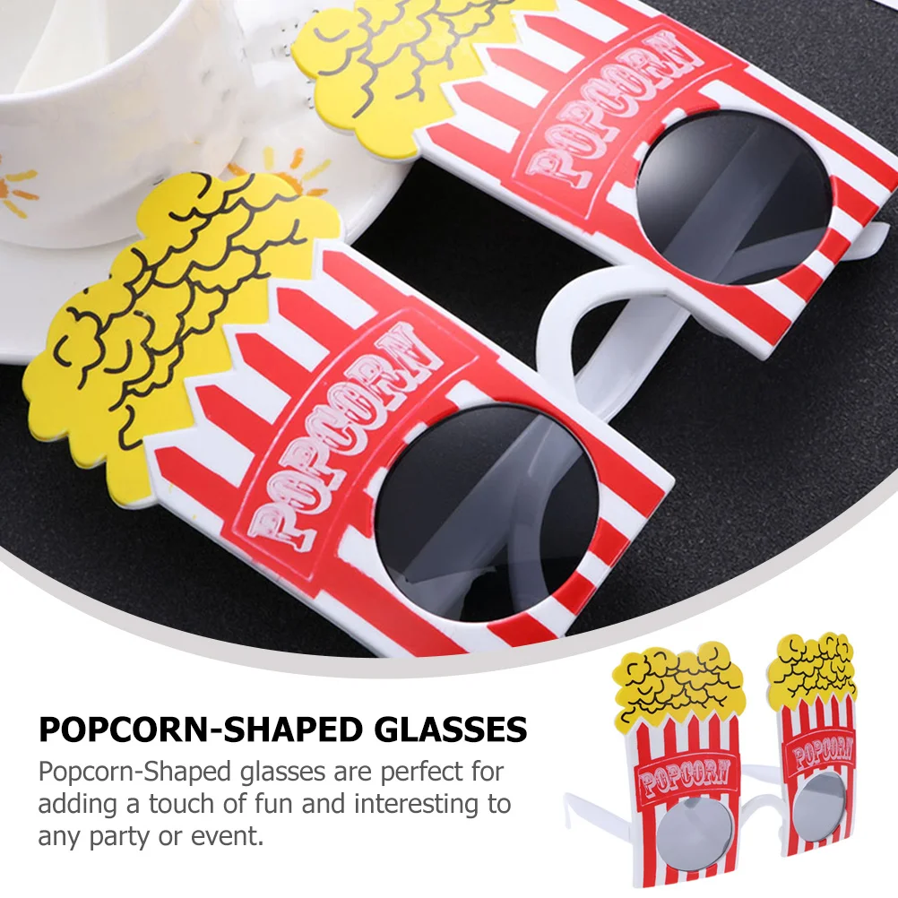 

3Pcs Popcorn Party Glasses Funny Creative Eyewear Photo Props Lightweight Costume Accessories Party Glasses Photo Props