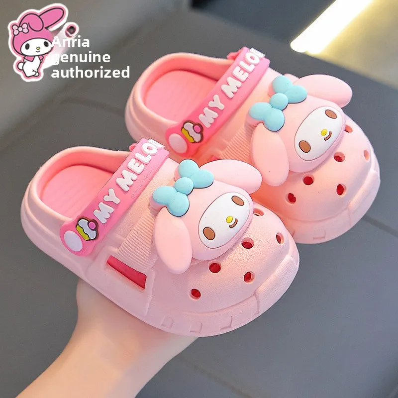 

Children's Sanrio Summer Girls Slippers Indoor Non-slip Hello Kitty girls and Kid Outside Wear Sandals Kuromi Slippers