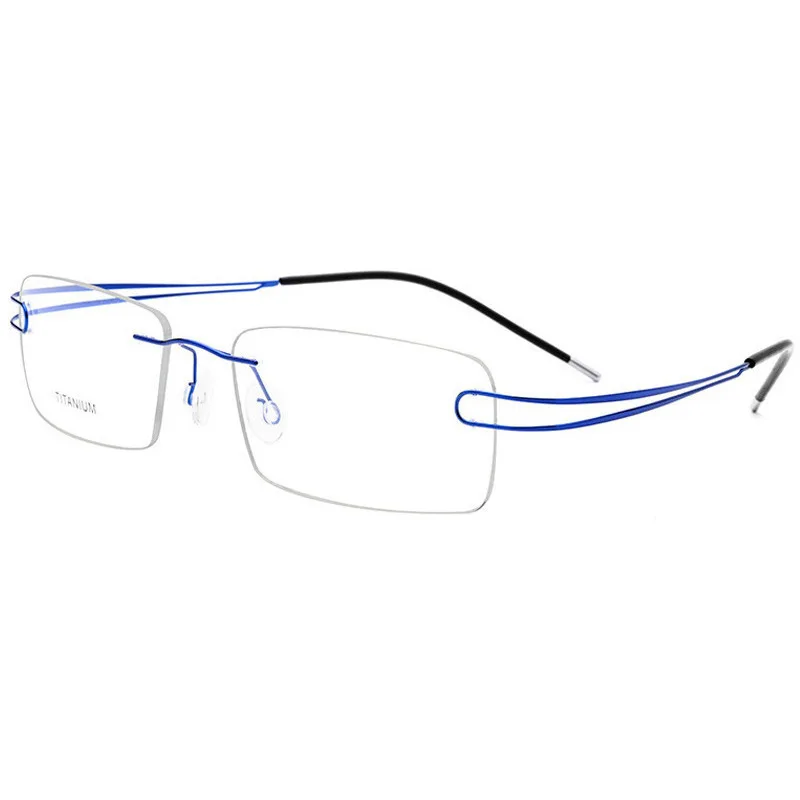 HDCRAFTER Pure Titanium Ultralight Rimless Glasses Frame for Women Prescription Myopia Optical Frames Men Vintage Eyewear