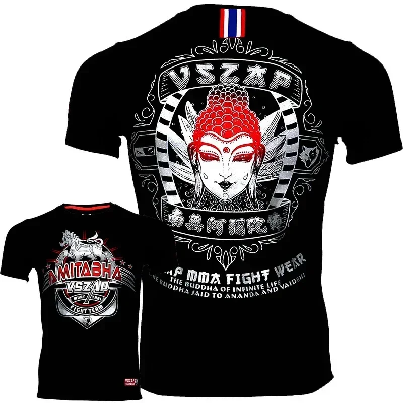 

Brazilian Summer Hot Jiu-jitsu Men's Jiu-jitsu MMA Compression 3D Shirt Top Boxing Muay Thai Training Casual Loose Round Neck