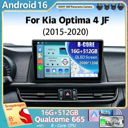 Android 16 For Kia Optima 4 JF 2015 - 2020 LHD 2K QLED Android Car Radio Multimedia Video Player GPS Stereo CarPlay 4G Head Unit