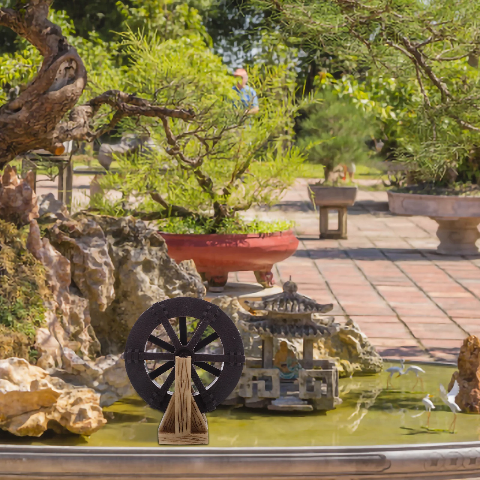 

Miniature Water Wheel Decoration Small Running Water Fountain For Aquarium Desktop Fish Tank Feng Shui Flowing Ornament Micro