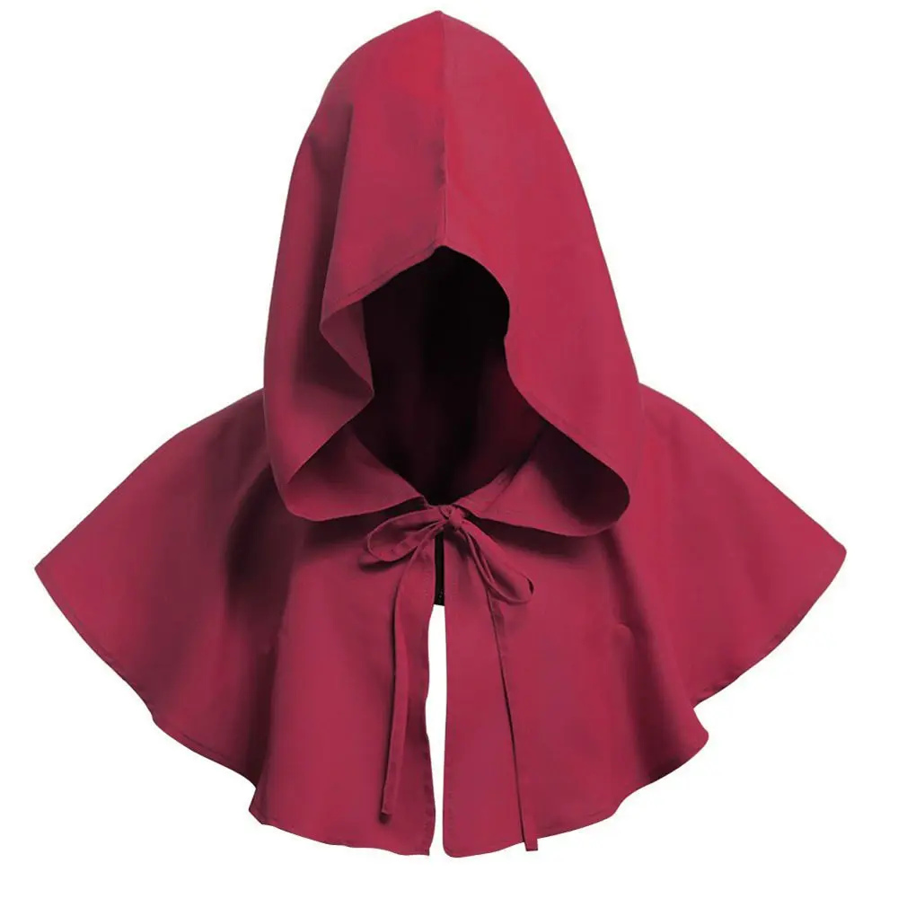 

Fancy Party Multipurpose Witch Halloween Costumes Devil Carnival Wizard Short Cloak Hooded Cape Hooded Cloak Party Coat