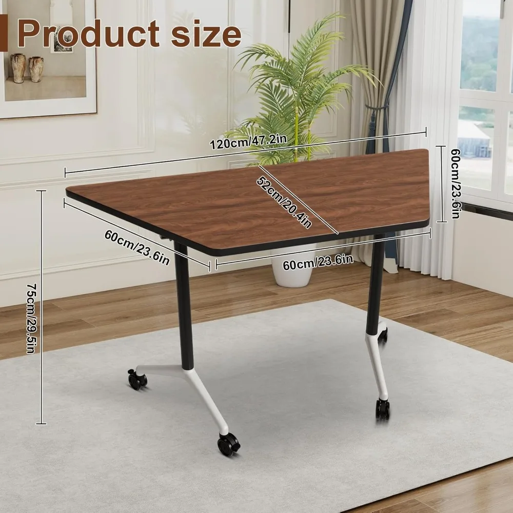 Conference Room Table with Flip-Top Design for Dynamic Meetings, Business Table Computer Desk with Heavy-Duty Frame,Foldable Sem