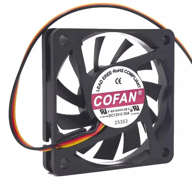 New Cooler Fan for COFAN F-6010HH12B 12V 0.30A 6010 6CM Cooling Fan 60*60*10MM