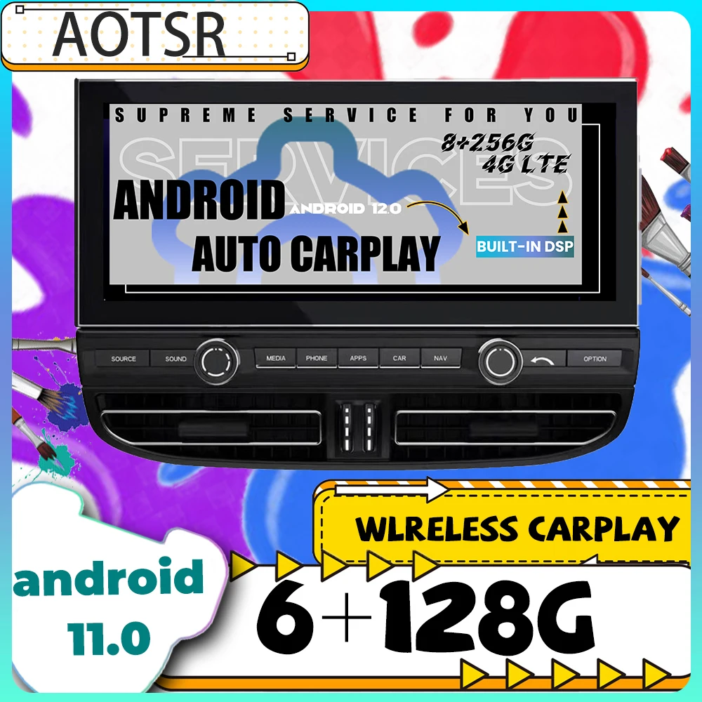 

128G Android Car Multimedia Radio Stereo Player For Porsche Cayenne 92A E2 2010-2017 Audio GPS Navi Head Unit 1 Din Carplay 1Din