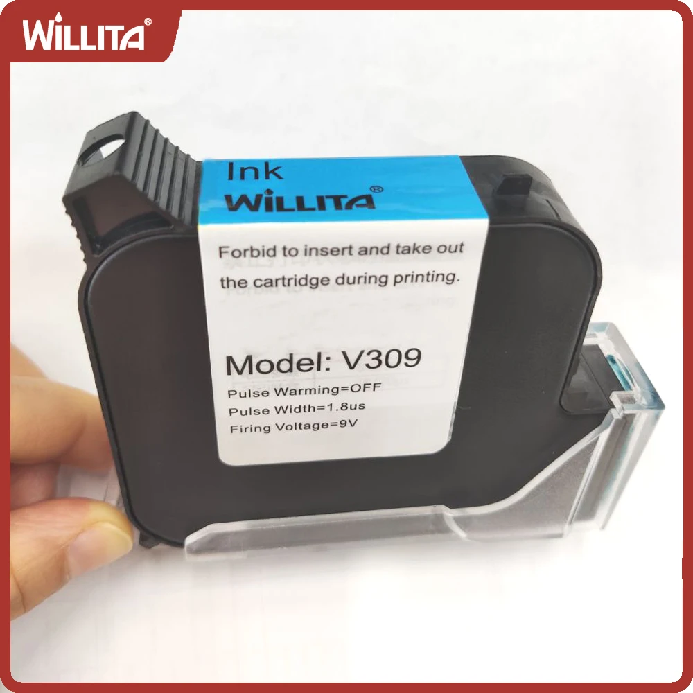 Willita Factory Price Print Height 25.4mm Handheld Printer Ink Cartridge Fast Dry Eco Solvent Inkjet Printer Black Ink Cartridge