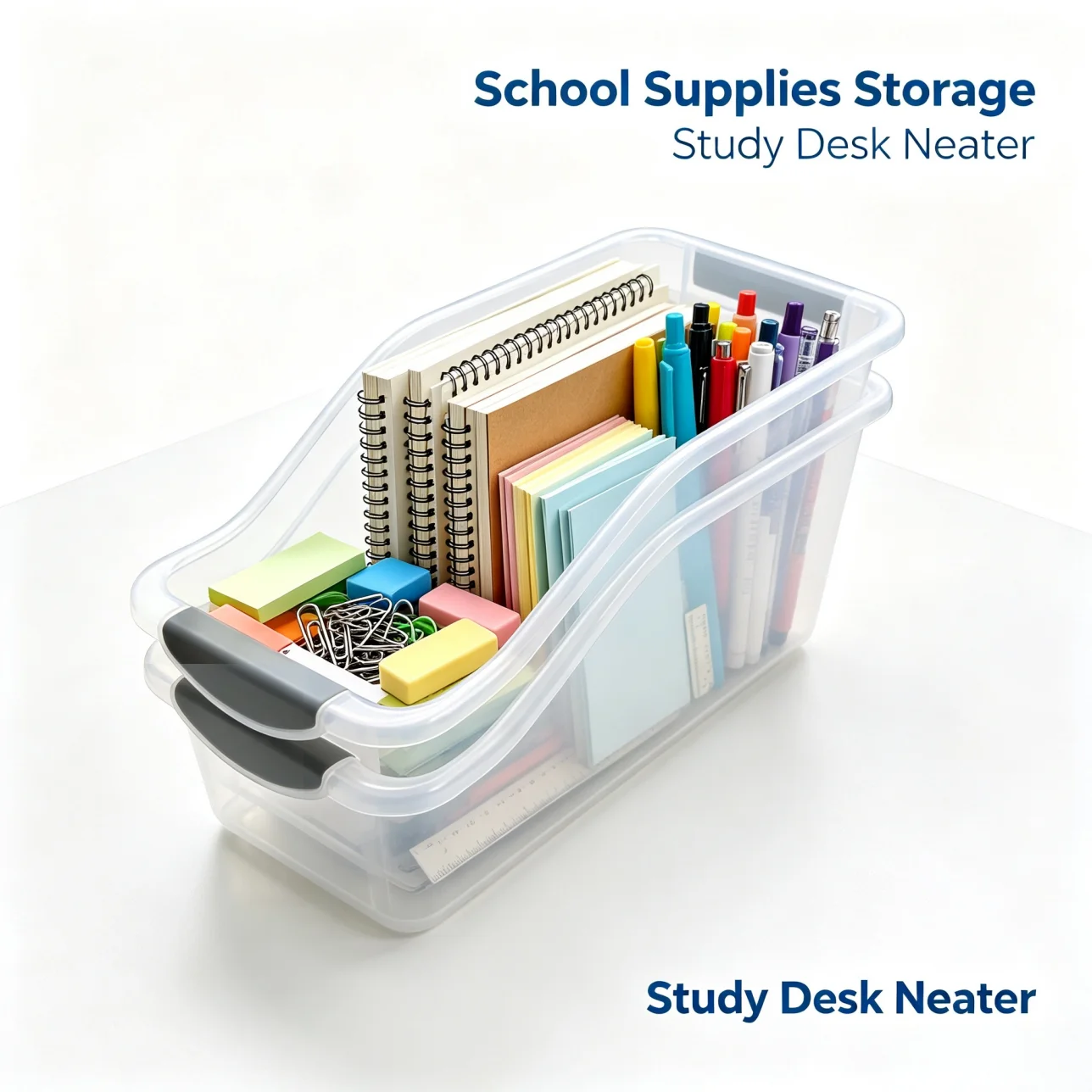 Clear Plastic Storage Box (Set of 2 or 4)—Multipurpose Organizer for Kitchen and Bathroom, Visible Storage for Cleaning Supplies