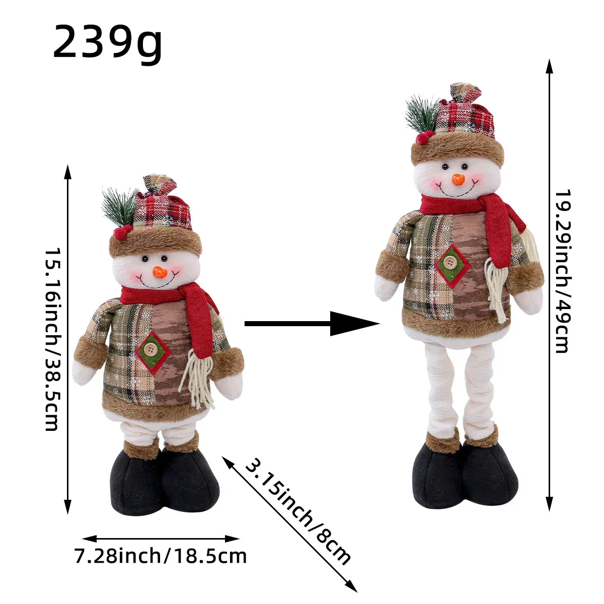 

2025 Christmas Decorative Christmas Dolls Reindeer Snowman Santa Claus Standing Doll New Year Ornament Christmas Merry Christmas