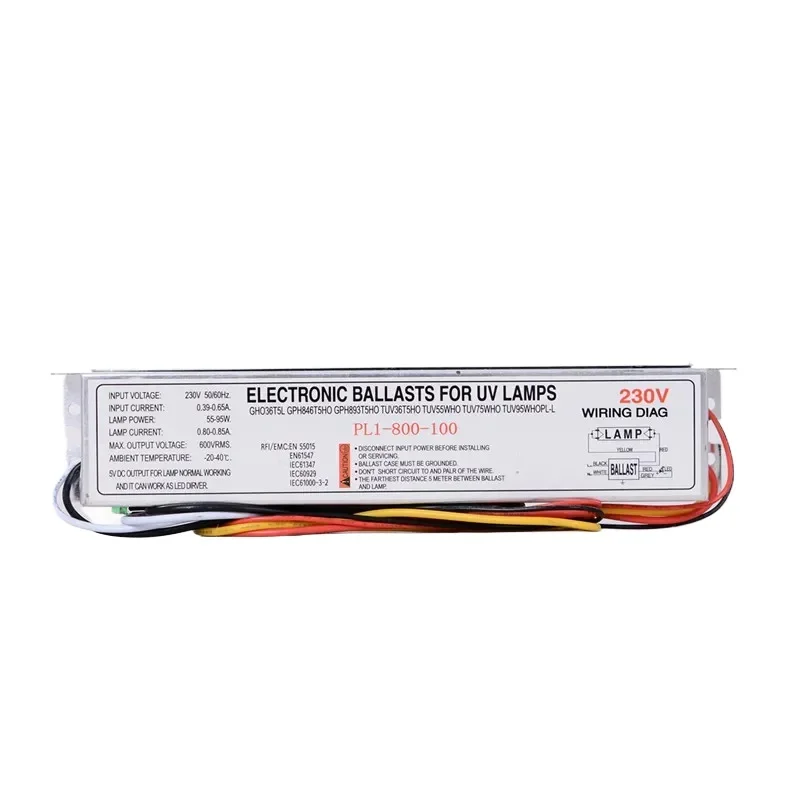 PL1-800-100W 230V Germicidal Lamp Electronic Ballasts Ballast for UV Lamps TUV36T5HO TUV55WHO TUV75WHO TUV95WHOPL-L