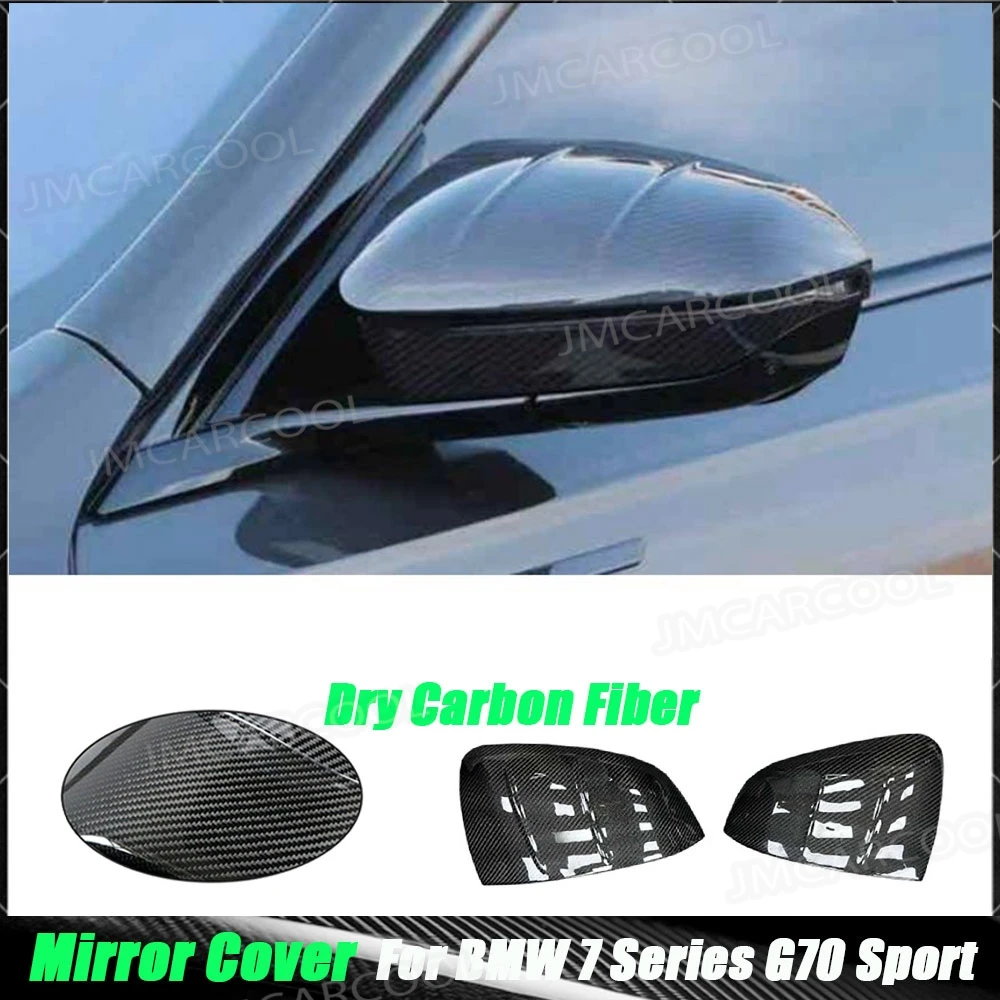 Dry Carbon Fiber 2PCS Car Rearview Mirror Cover For BMW 7 Series G70 2023-2026 Exterior Side Rearview Mirror Cover Trim
