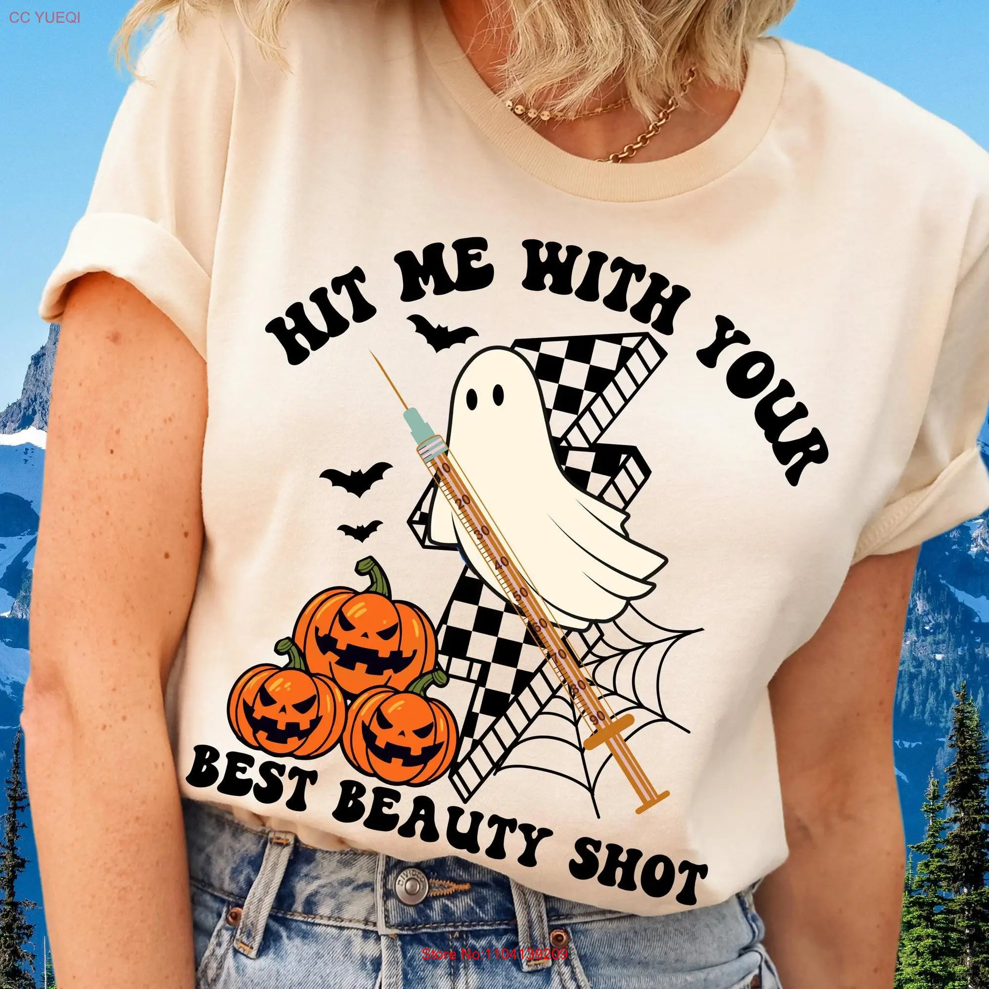 Halloween Nurse Injector T Shirt Cute Esthetician Trick or Botox Pumpkin for Beautician Skin Therapist Aesthetician Skincare