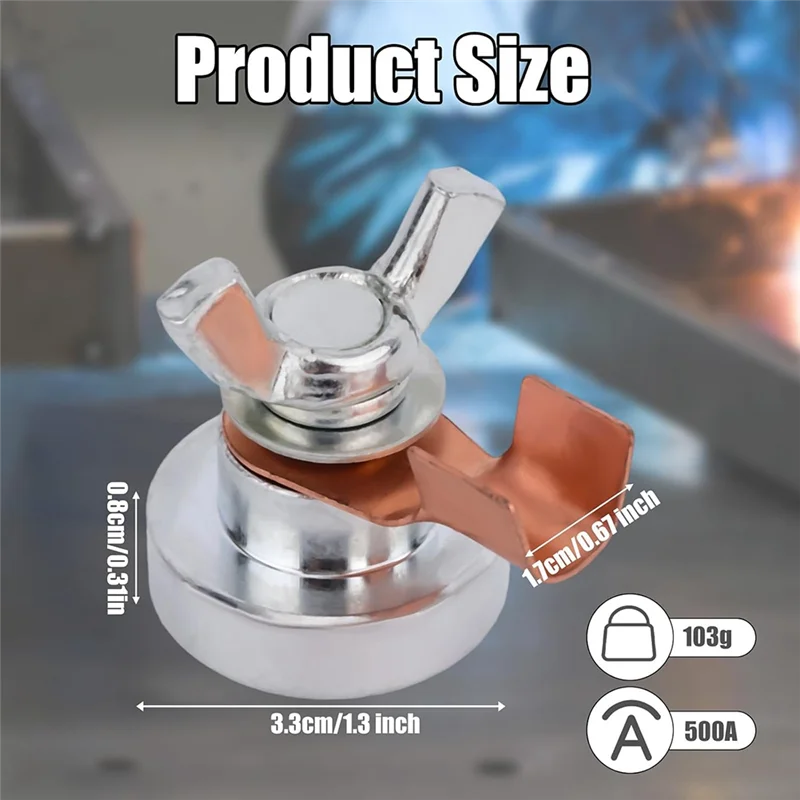 تتضمن بدائل طرفية معدنية AB46 مكونة من قطعتين مشبك تأريض مغناطيسي لحام يتميز بمغناطيس قوي