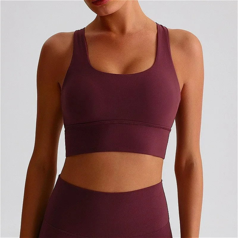 Sexy Cross Yoga Bra Women's Yoga Crop Top Breathable and Comfortable High-waisted Seamless Quick-drying Material Sports Gym Wear image 2