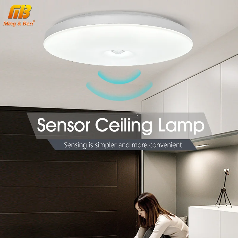 

MINGBEN Light Sensitive Sensor Light LED Light Motion Sensor 8W 16W 220V Cold Light Environment Indoor Decoration Home Fixture