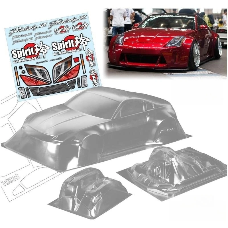 

TeamC Bodies 200mm On Road Body 1/10 350Z Spirit Rei Clear Lexan Car Shell W/ Light Cup for Rc Drift Car Tamiya TT01 TT02 Kyosho