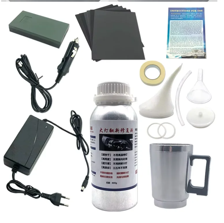 Headlight Restoration Kit Removes Oil Film Scratches & Yellowing Car Lens Cleaning & Polishing Set Model Clean Set view 2