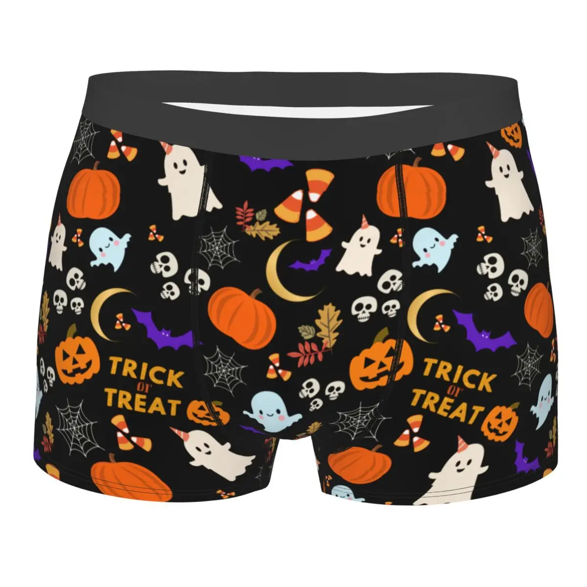 

Custom Male Fashion Halloween Bats Skull Party Underwear Boxer Briefs Soft Shorts Panties Underpants