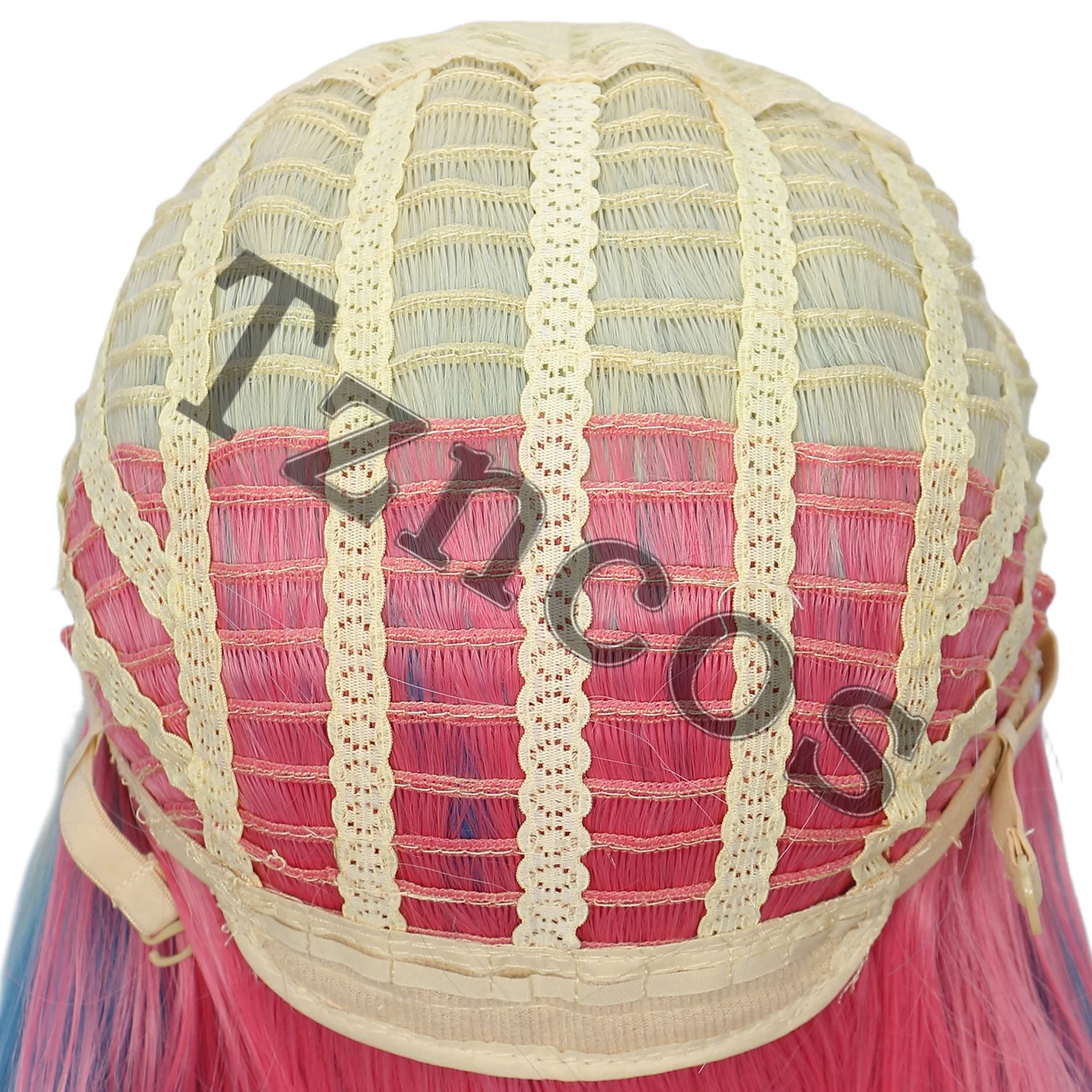 Tzncos レディース ショートボブ カーリー ゴールドミックス パウダーブルー グラデーションウィッグ ヘアクリップ2個付き ハロウィンコスチューム ロールプレイに最適