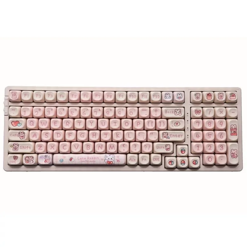 

Snack rabbit theme keycap PBT sublimation MOA high matte opaque cross mechanical shaft universal keycap