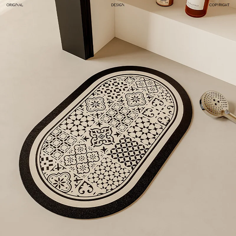 

American Style Bathroom Mat Diatomaceous Earth Floor Mat Water Absorption Quick Drying Anti-Slip Floor Mat Toilet Foot Mat