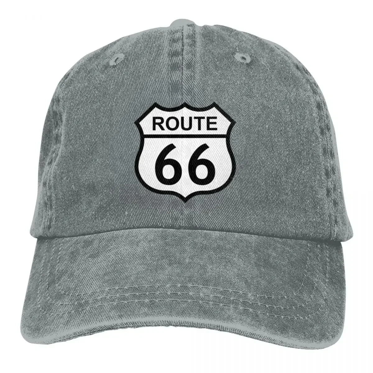 New Route 66 Sign Baseball Cap Merch Casual Distressed Washed Route66 Merch  Hat Men Women