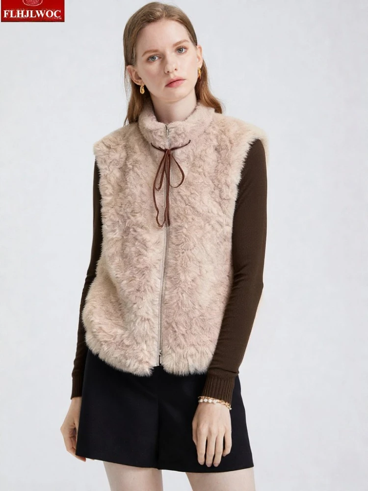 

Двусторонние милые жилетки-пальто: новинка 2026 года, зима-весна, милые девичьи жилетки в японском стиле, безрукавки из вельвета и меха