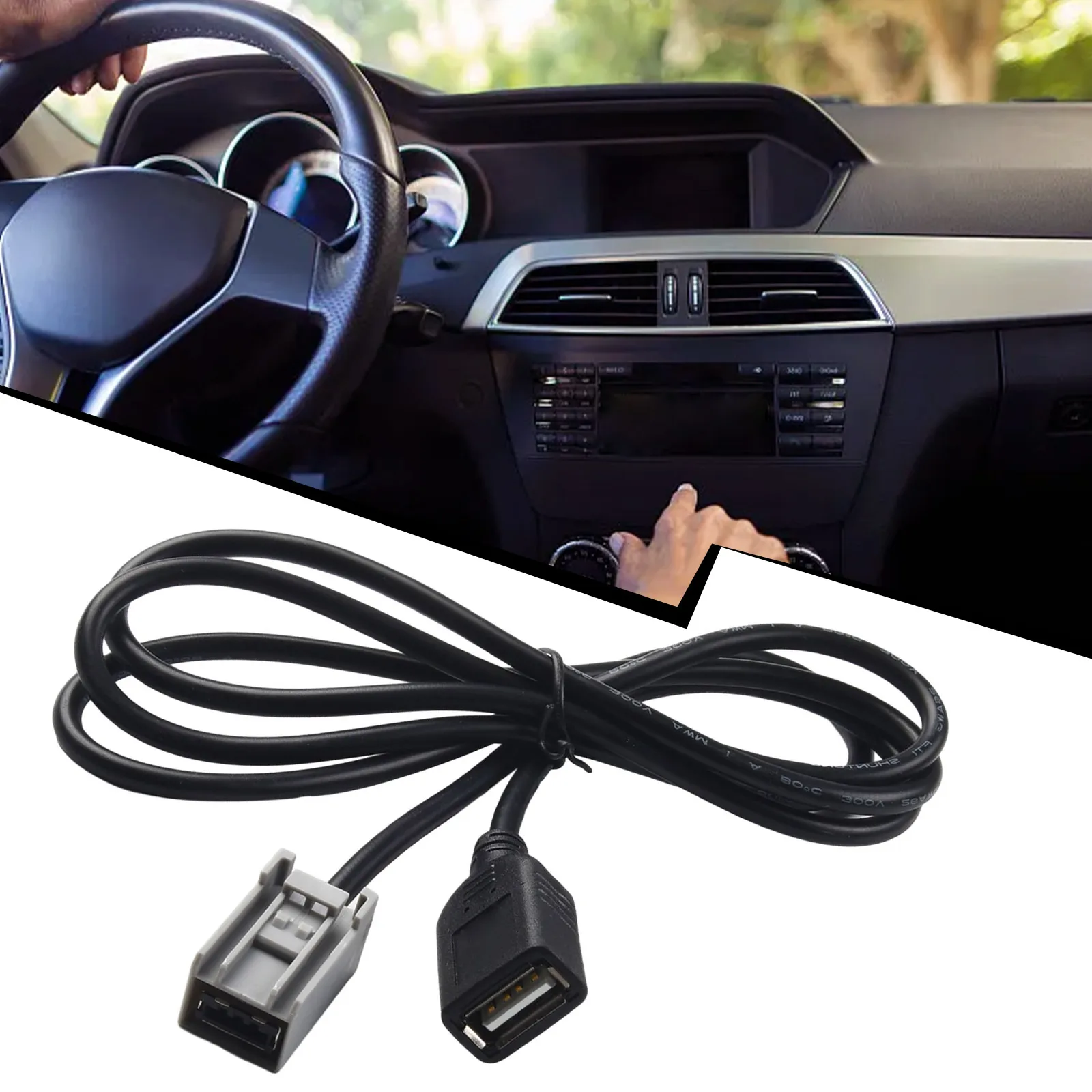 AUX USB Female Cable Adapter Port For Honda/Civic/Fit 2008 for onwards Read for flash Drives Loaded With for mp3 Or WMA Music