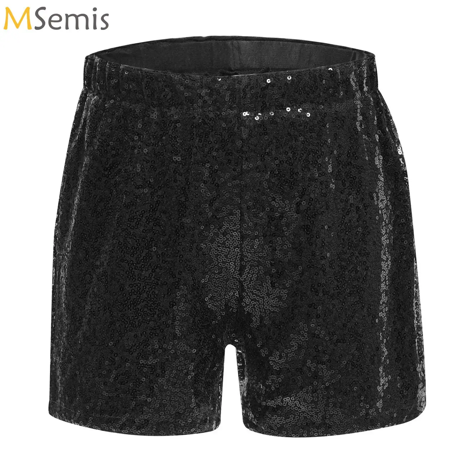 

Kids Girls Glitter Sequin Jazz Dance Shorts Elastic Waistband Sparkly Bottoms Short Pants for Cheerleading Stage Performances