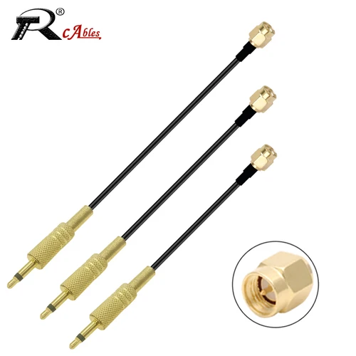 Conector hembra SMA a conector macho Mono de 3,5mm, 1/8 ""para cámara CCTV, Monitor, Cable de antena, puente de Cable Coaxial RF Pigtail de 50 Ohm RG174