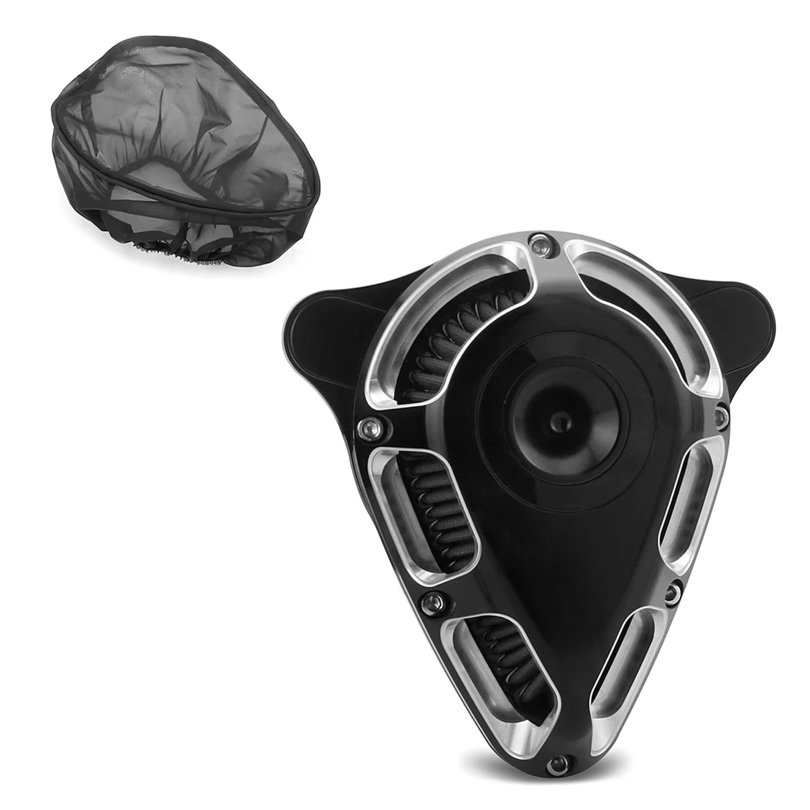 90 Degree Intake System Jet Cone Filter Kit CNC Billet Aluminum for  Dyna Softail Touring Sportster 2004-2024
