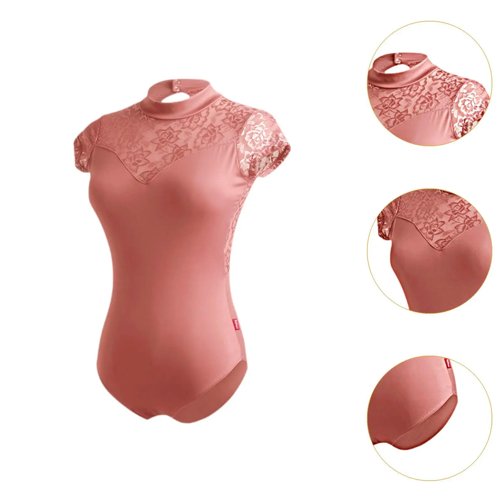 Collant de balé feminino confortável respirável moda ajuste macio renda traseira