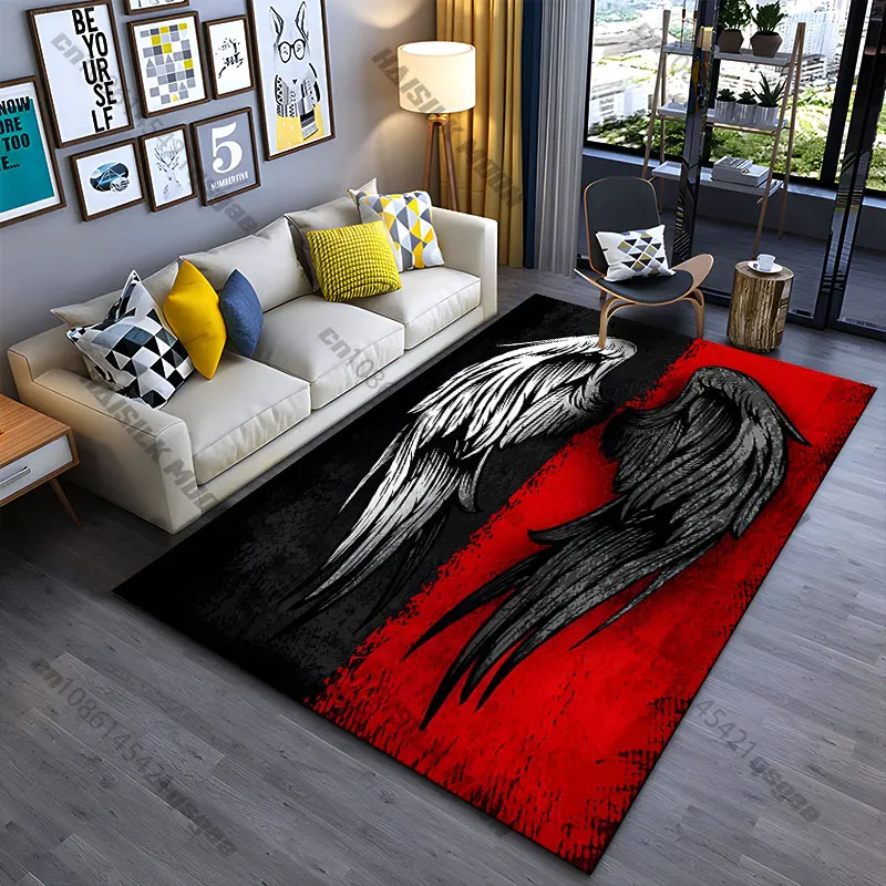 Light and darkness symbolic wings carpet Yoga living room room decor children's crawling mat doormat area rug games mat