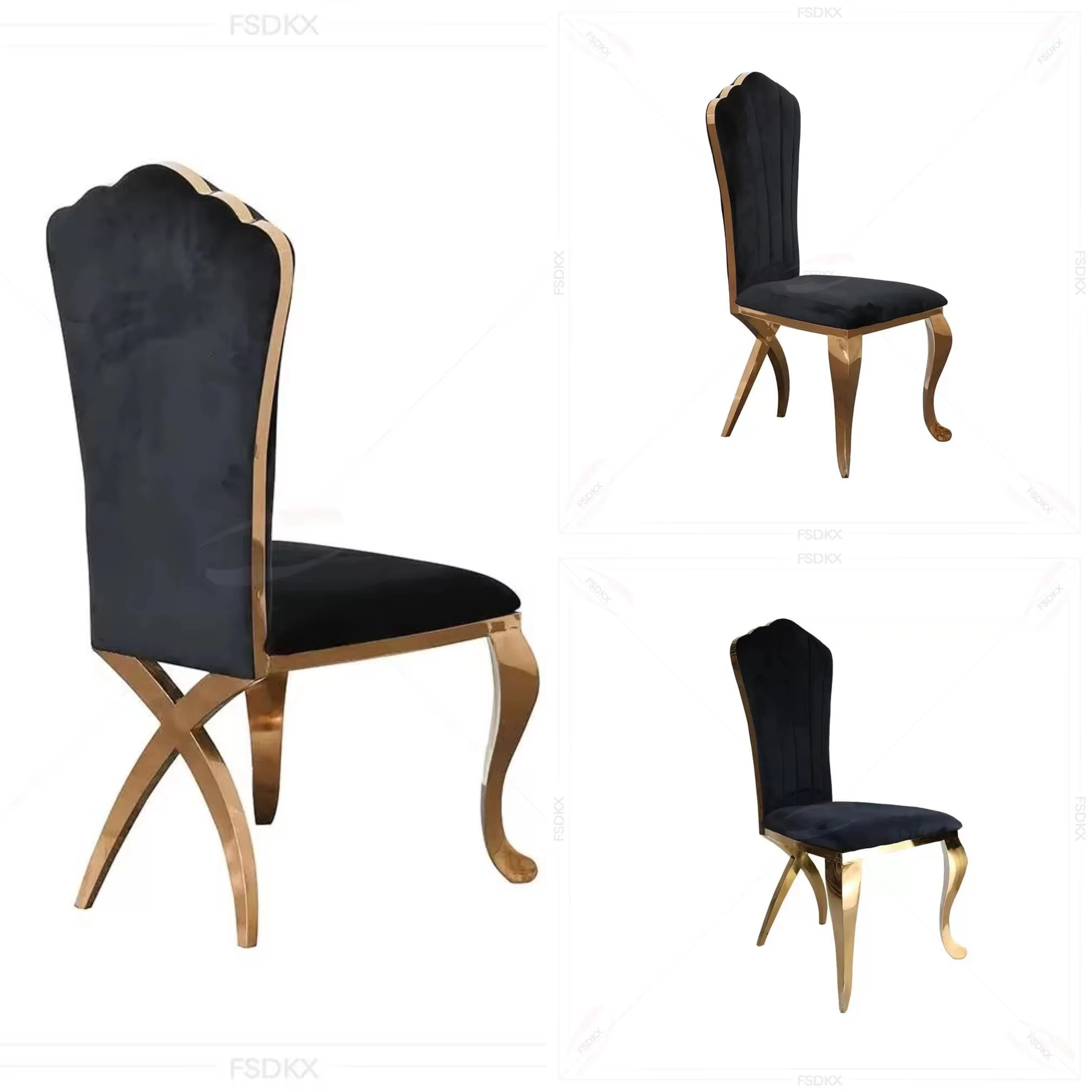 

Luxury Event Stainless Steel Gold Stackable Events Banquet Wedding Chairs for Restaurant Reception