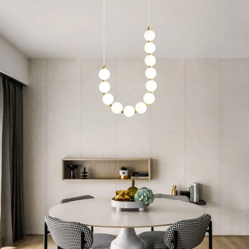 Light luxury modern creative duplex building pendant light restaurant clothing store bar counter necklace pendant light