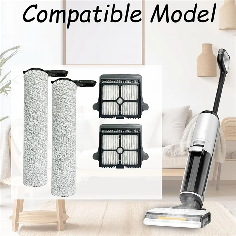 Roller Fortineco Floor One S7 Steam Accessories Kit Roller Spare Parts Replacement HEPA Filters Roller Brush-Y48A