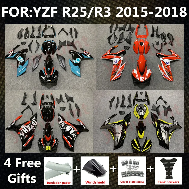 YZF R6 2006 2007 YZF-R6 06 07Motorcycle Injection mold full Fairing kit fit for YAMAHA 2014 2015 2016 2017 2018 R25 R3 bodywork