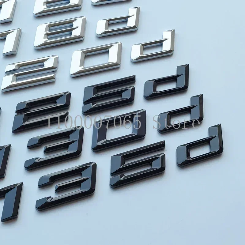 QA New Italian Font Letters 114d 116d 118d 120d 125d 128d 130d 135d 140d ABS Emblem 1 Series Car Trunk Lid Nameplate Logo Sticke