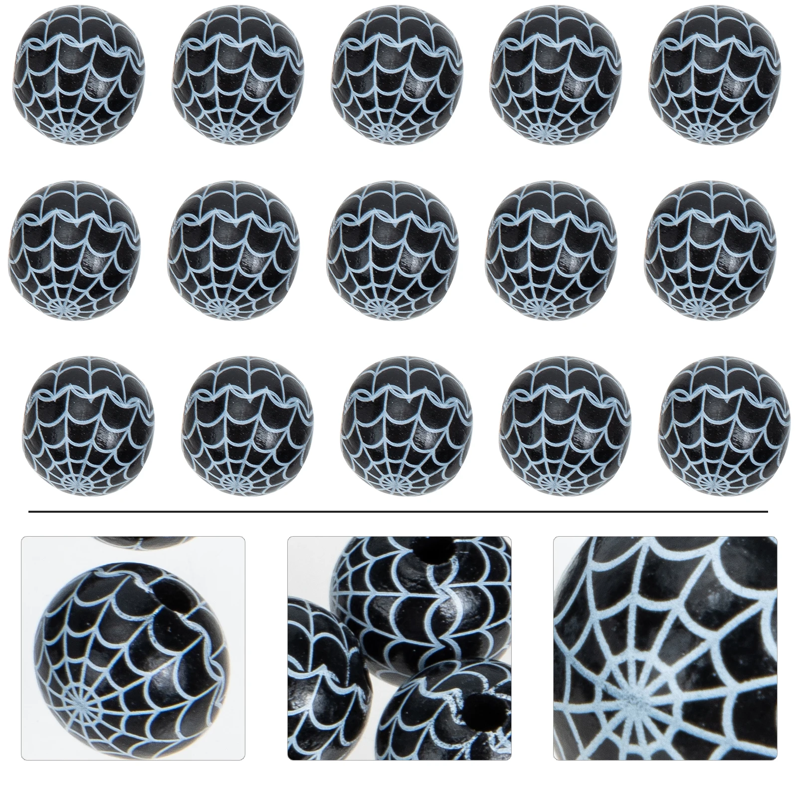 

50 Pcs Tassel Wooden Bead Accessories Beads for Jewelry Making Bracelets Halloween