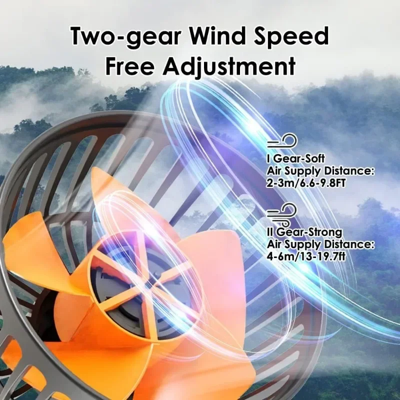 Car Fan 360° Adjustable 3 Head Air Fan Automotive Electric Fan Multi-function USB/12V/24V Fan 2 Speeds Car Silent Fan for Home