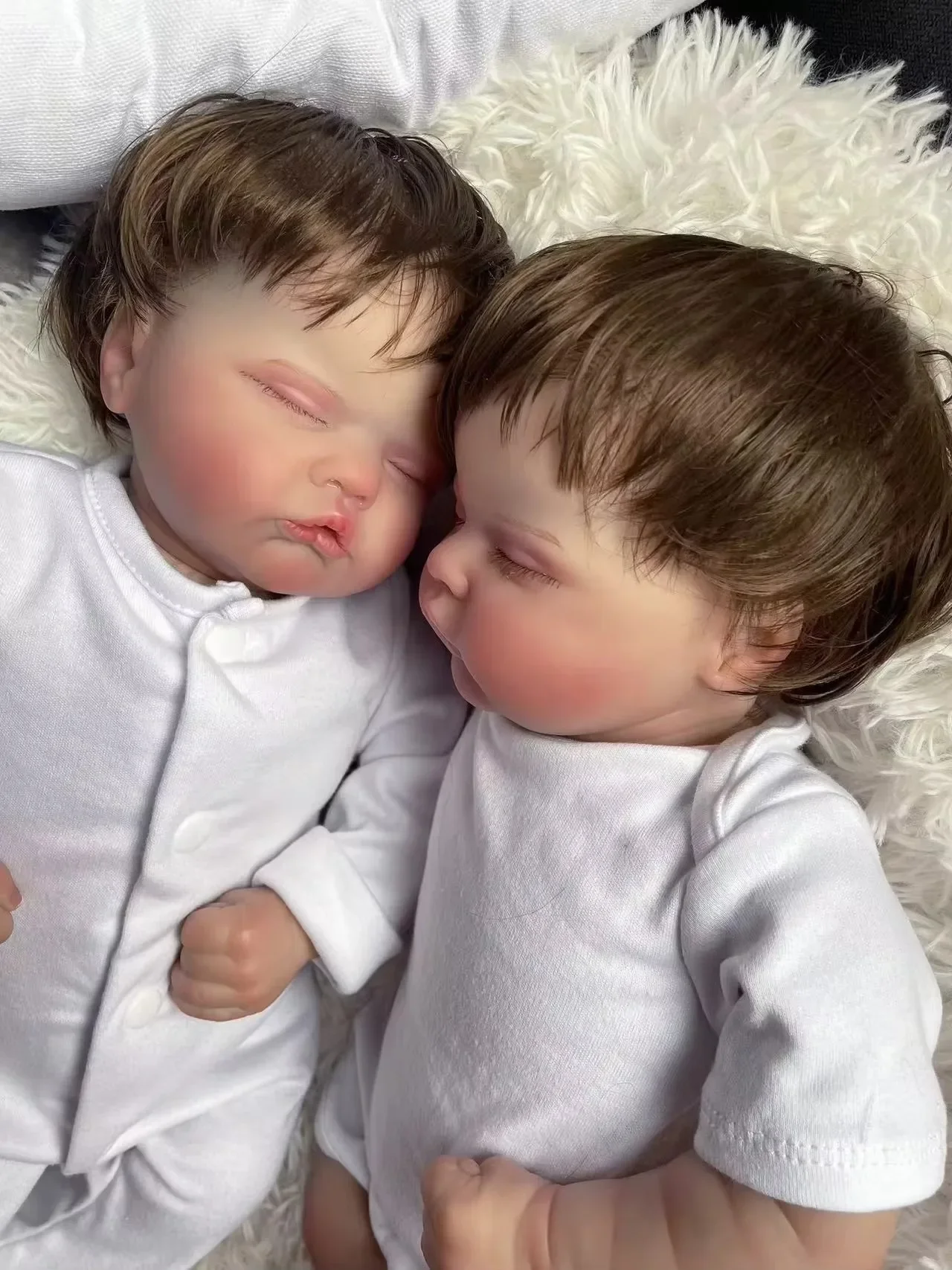 Quinbee Reborn bambola da 19 pollici neonato realistico morbido al tatto coccoloso bambino 3D pelle fatta a mano capelli radicati vene visibili