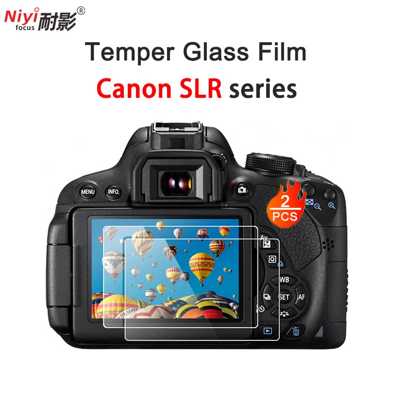 2枚入り強化ガラス液晶画面保護フィルム Canon EOS 5D Mark IV、6D Mark II、700D、60D SLRシリーズカメラ用 傷防止