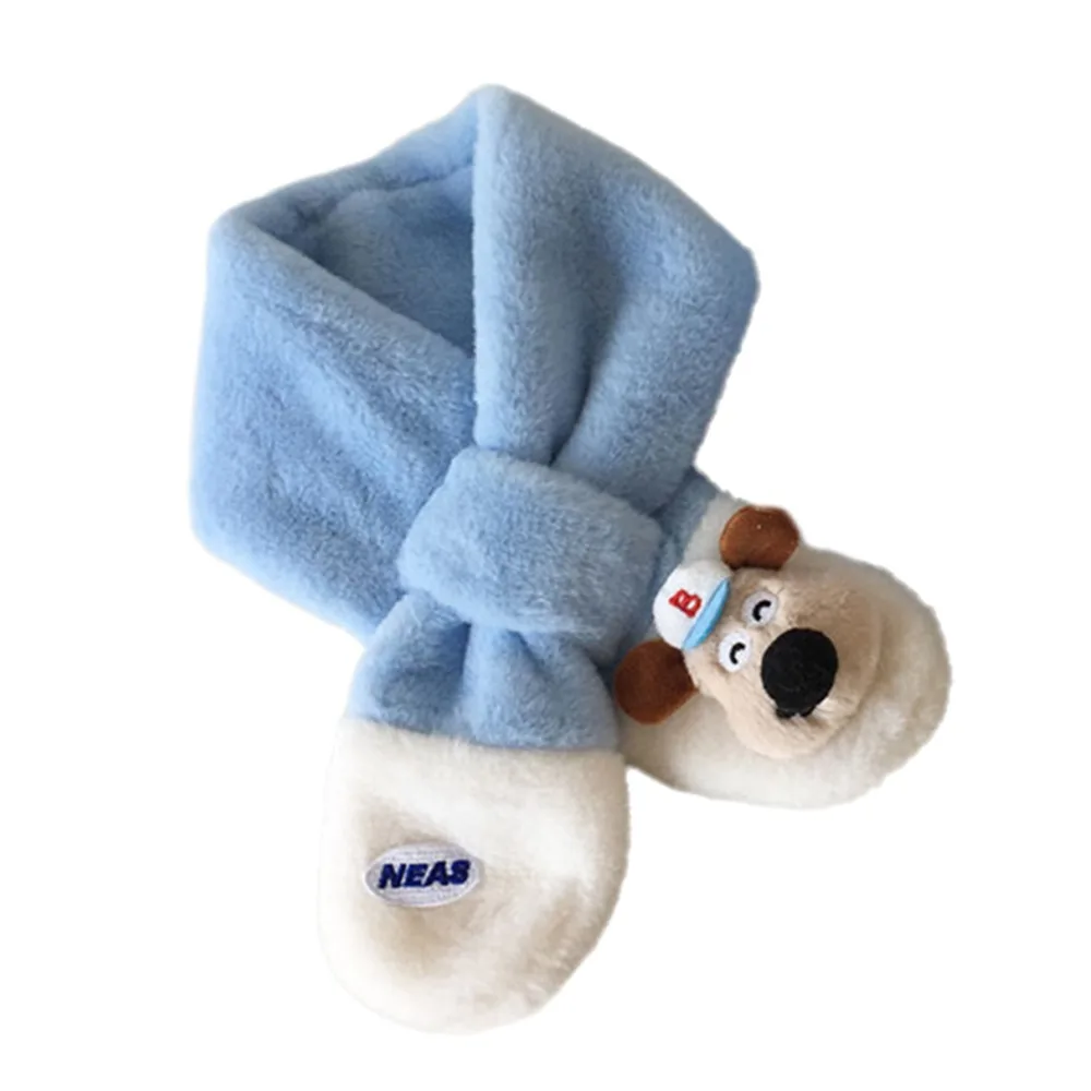 

Модный детский шарф с меховым воротником, сохраняющий тепло, ветрозащитный термотеплый шарф для шеи, утепленные зимние шарфы с героями мультфильмов, осень-зима