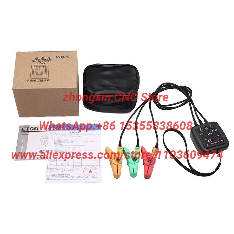 ETCR1000D 3 Phase Large Caliber Non-contact Phase Sequence Detector Meter for Electrical Measurement