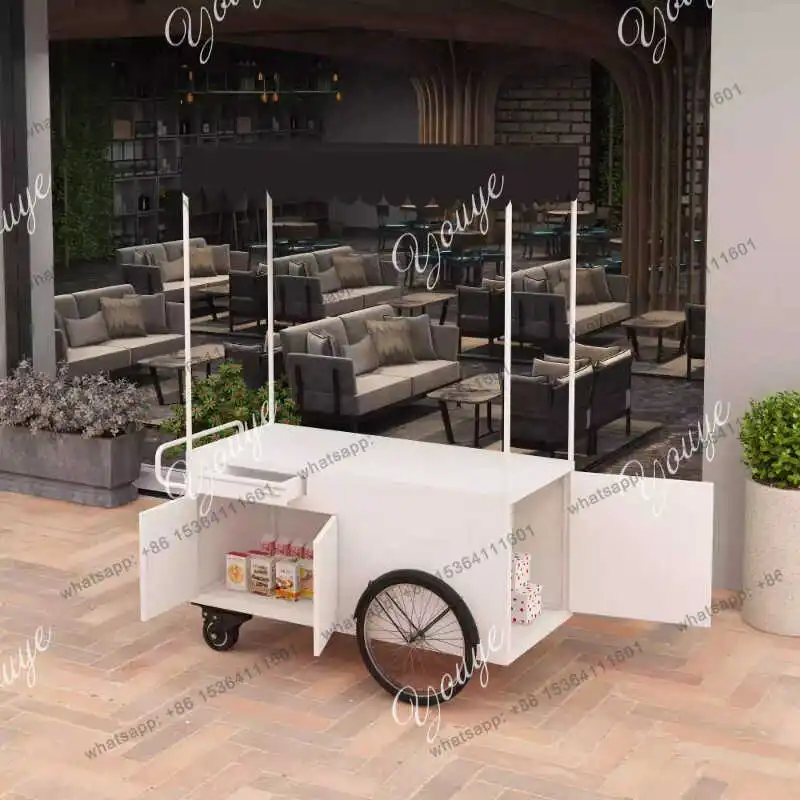 Night market mobile outdoor stall display wrought iron float shopping mall hand push truck stall car