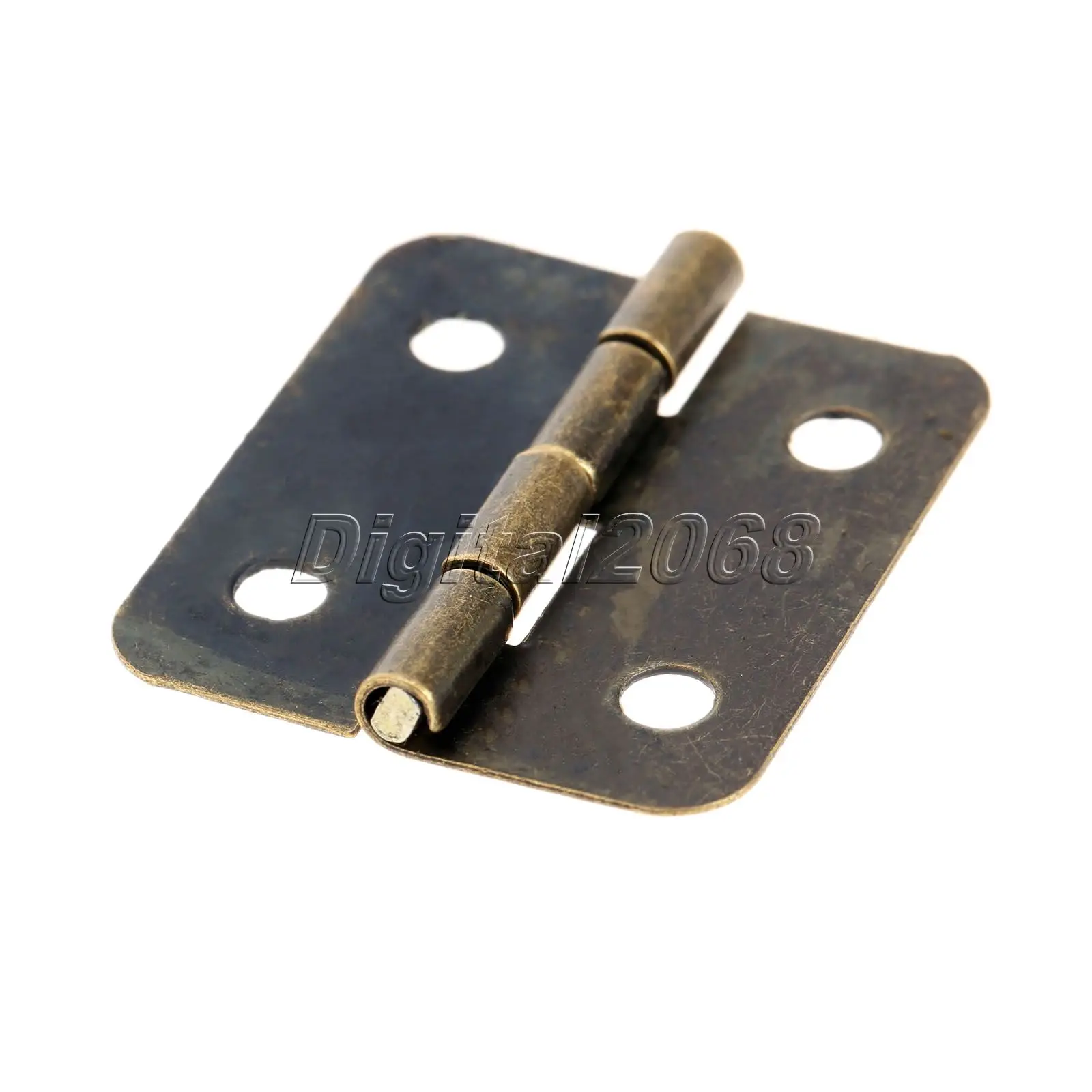 12pcs Antique Brass Mini Hinges Connectors for Cabinet Drawer Crafts Wooden Box Jewelry Gift Case with Mounting Screws 19mm*16mm